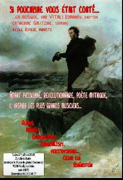Affiche. Si Pouchkine vous était conté... avec Vitali Romanov, baryton basse, soliste au Mariinsky. 2017-09-17